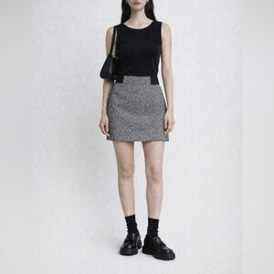 NAF NAF - Vintage Mini Skirt | Herringbone Textured Skirt